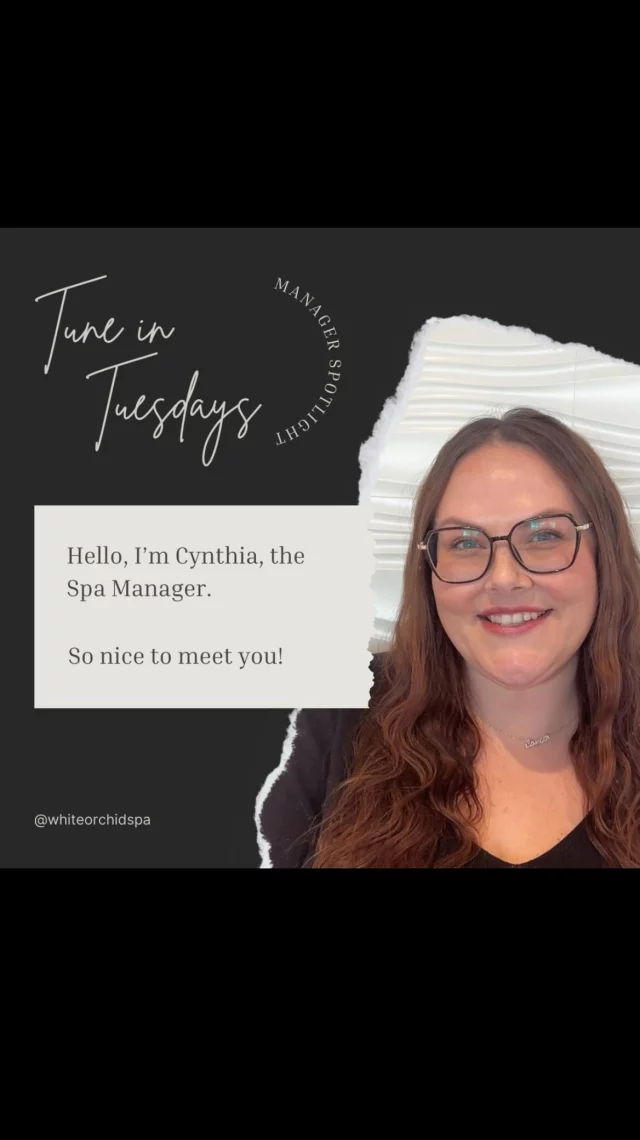 Hi! I’m Cynthia, the Spa Manager at White Orchid Spa. For the past 10 years, I’ve loved helping our guests have the best experience possible! Whether it’s assisting over the phone or being at the front desk for anything you need, our coordinators and I are always happy to help. We can’t wait to welcome you soon! ✨💆‍♀️ #whiteorchidspa #wellness #relaxandrecharge #selfcare #spa #medspa